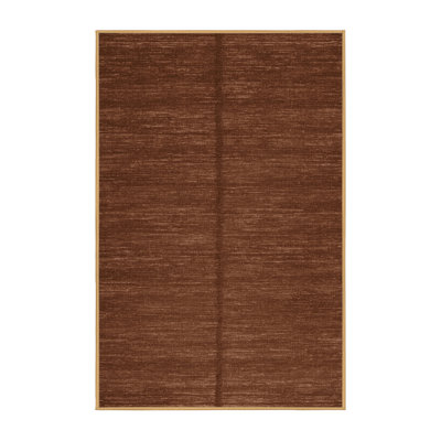 Machine Washable Solid Brown Area Rug