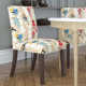 Clary Cotton Upholstered Parsons Chair in Beige/Brown