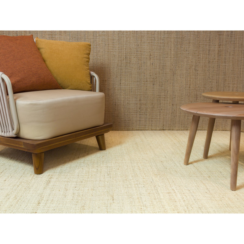 Tapis ivoire tissé à la main Wabi Sabi, Rectangle 9 pi x 12 pi