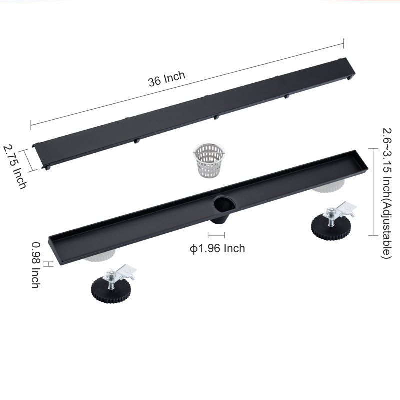 36'' W Linear Grid, Matte Black