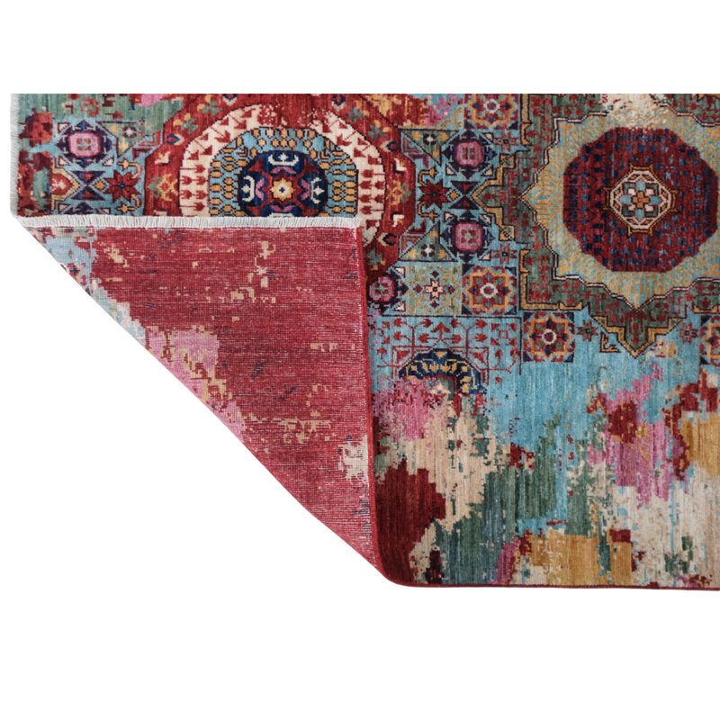 High-Quality Hand-Knotted Pink And Red Area Rug