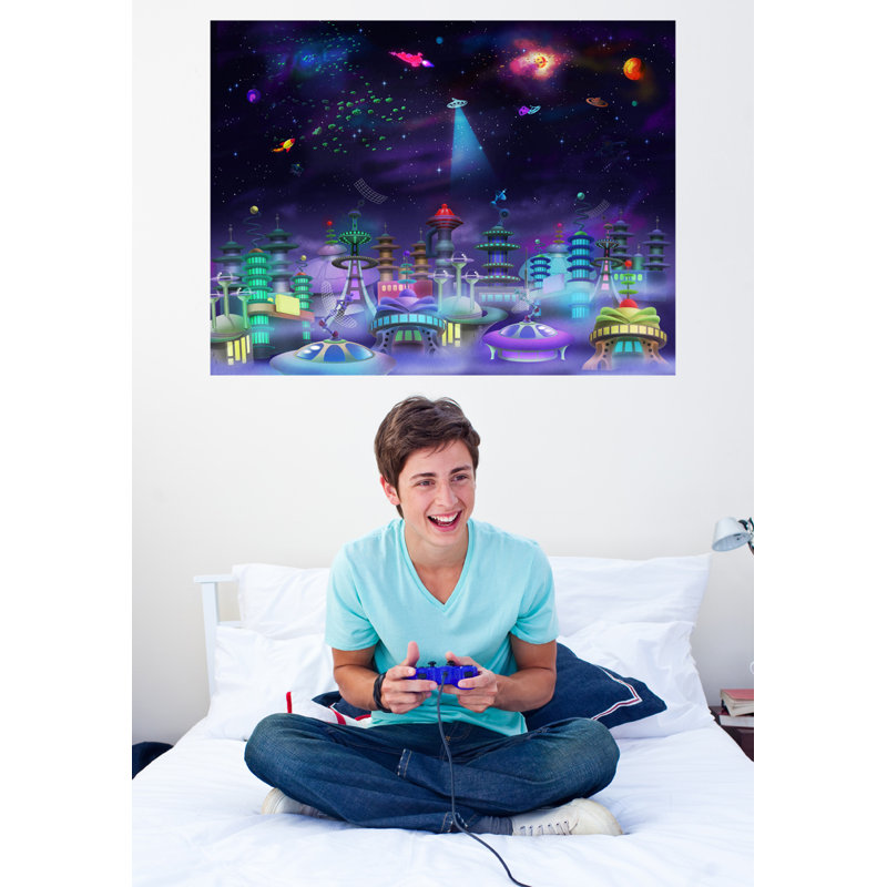 Décalcomanie murale Space City, H 36,5 po x l 48 po