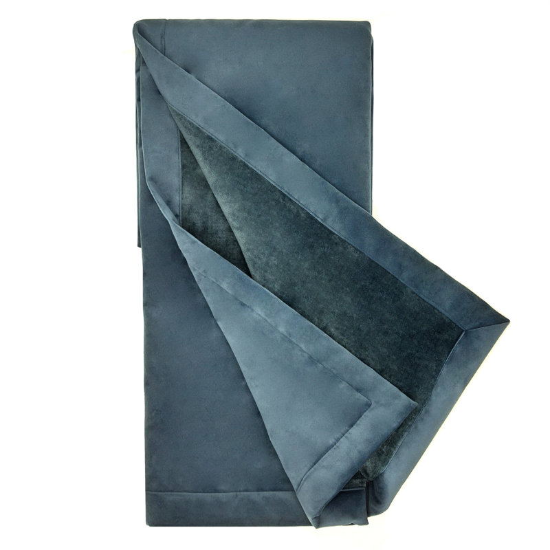  Jeté en velours et peluche 50 x 60, Bleu foncé