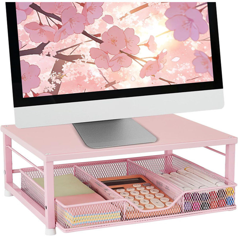 Petit support d'ordinateur portable rose pour bureau, support pour écran