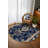 Minna Collection Digital Print Cotton-Polyester Navy Beige Vintage Look Rug-997377217