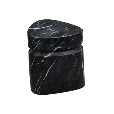 Zofia Composite Triangle Black Marble Accent Table