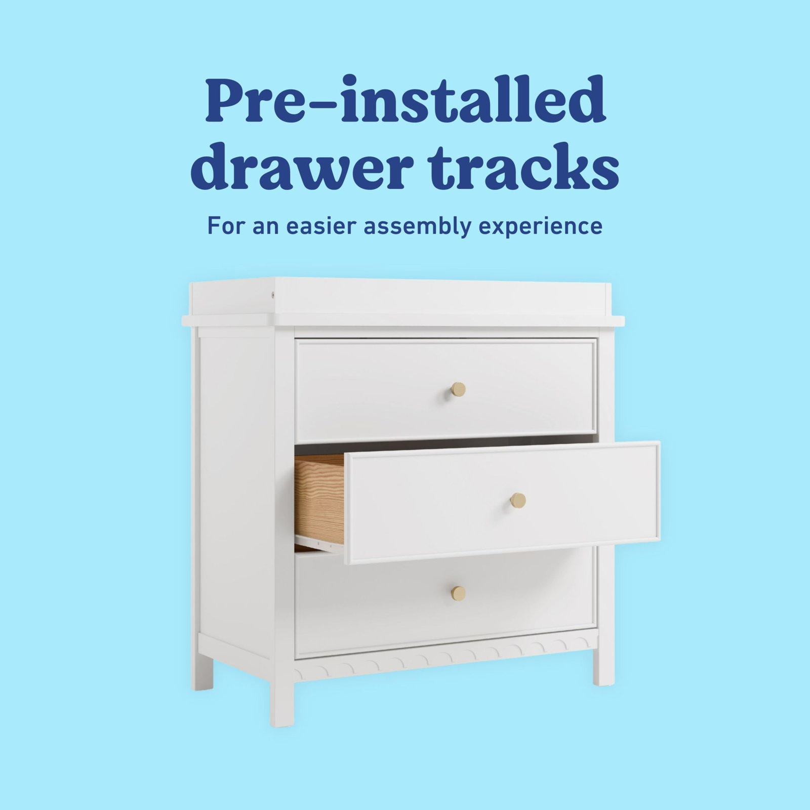 Sasha 3-Drawer Changing Table Dresser, White