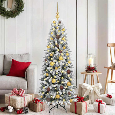 Arbre de Noël artificiel vidaXL avec 150 lumières DEL blanches 59,06 po