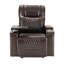 Fauteuil inclinable Power Motion avec port de charge USB et rangement à bras cachés, 2 porte-gobelets pratiques et plateau pivotant à 360 °, brun