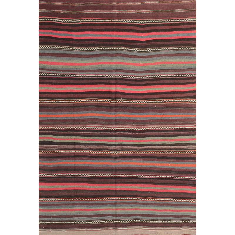 Tapis contemporain rouge / brun, Rectangle 8 pi x 12 pi