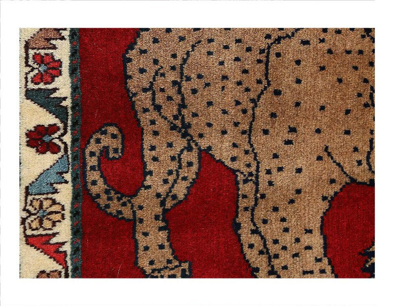 Tapis persan Shiraz fin noué à la main 2 pi x 3 pi 2 po