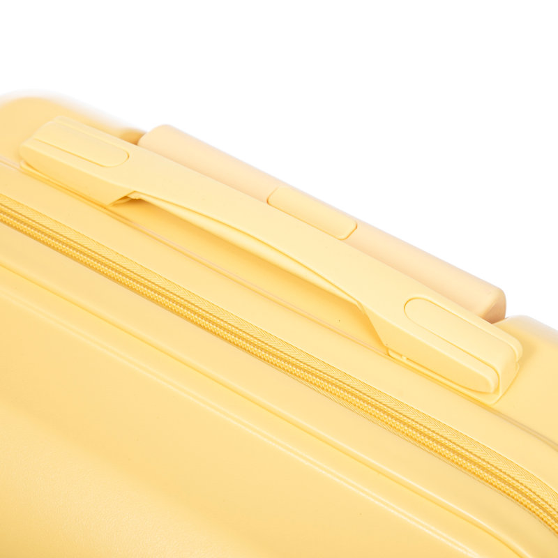 14"/20" 2 pcs/set in ABS Spinner Wheel Luggage, with Combination Lock,14" Cosmetic Case (Yellow)