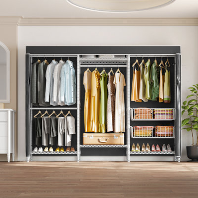 V-Series 86.6'' Metal Freestanding Garment Rack