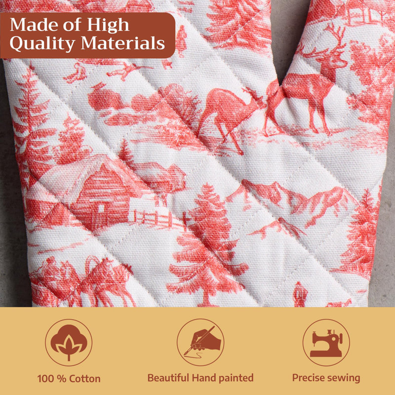 Gants de cuisine 100% coton 7 po x 13 po Maison d 'Hermine
