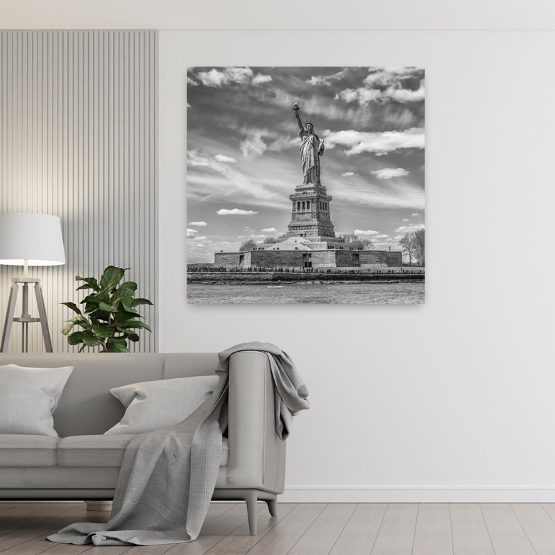Statue de la Liberté, style classique abstrait contemporain, architecture urbaine, affiche murale, H 48 po x l 48 po