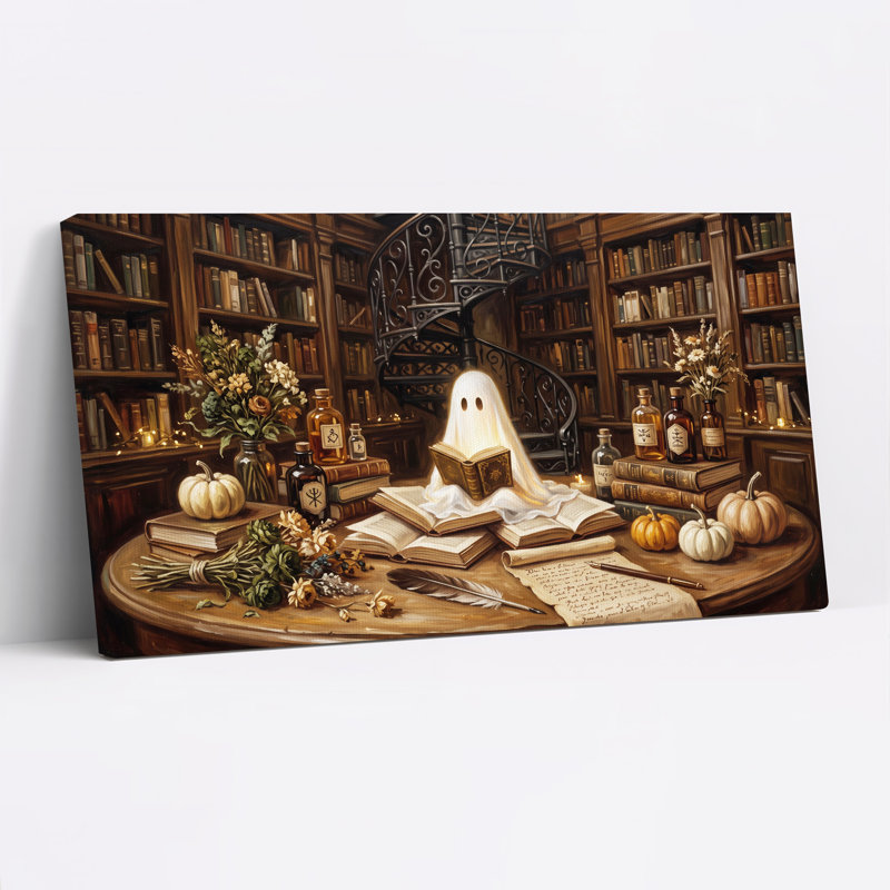 Art mural sur toile, "Glowing Ghost", 32"W x 16"H