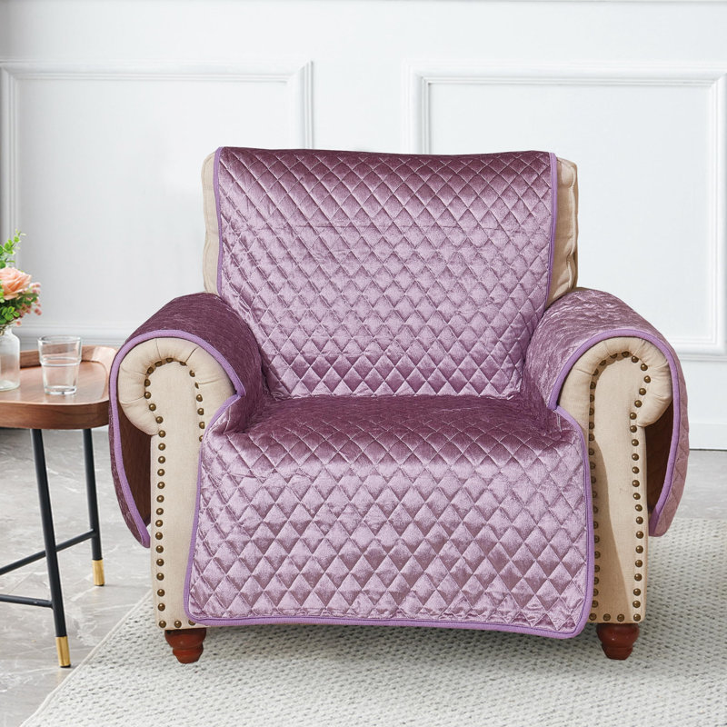Housse pour fauteuil inclinable en velours antidérapant (28 po), 100 % polyester mauve