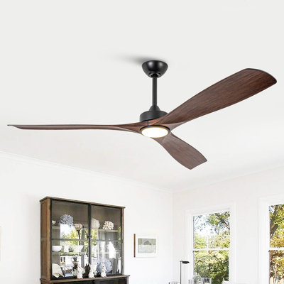 60" 3 - Blade Propeller Ceiling Fan With LED Lights And Remote Control