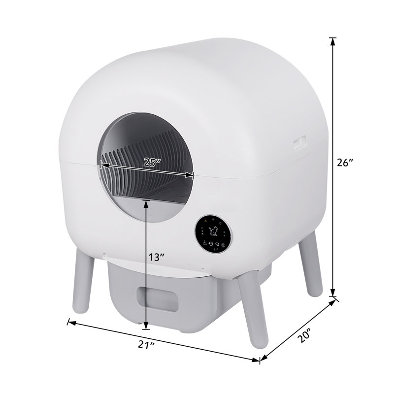 Litière à chat autonettoyante automatique, grande litière pour chat, contrôlée par l'application, capacité de 2,2 à 23 lb