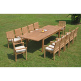 Delvale Outdoor 11 - Piece Teak Dining Set