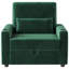 Fauteuil d'appoint rembourré de 39 po de largeur avec rangement, fauteuil simple en velours confortable avec ports de charge USB et porte-gobelets-987875298
