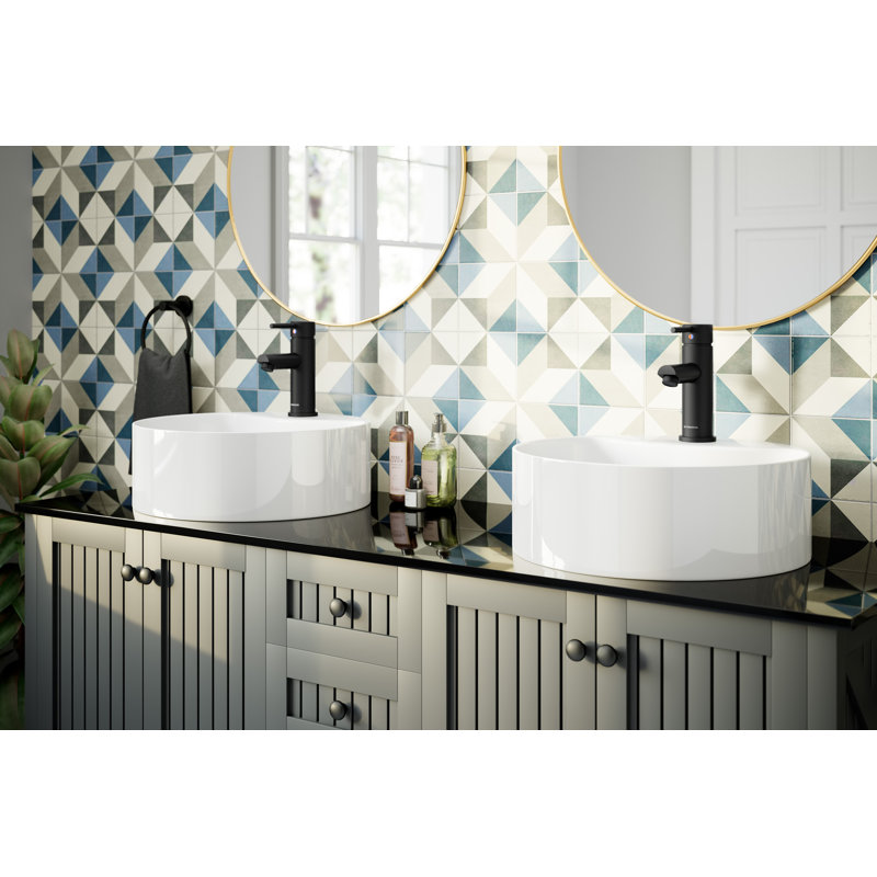 Robinet pour salle de bain à poignée simple Dia, Noir mat