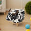 Velvet Cow Ottoman With Wooden Feet-1519070649