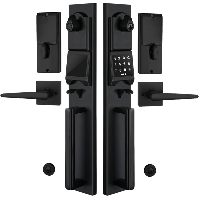 Handleset with Deadbolt and Door and Rosette