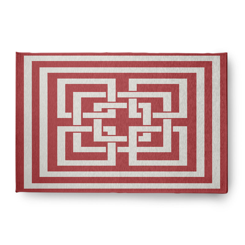 Lingebach Chenille Geometric Indoor Rug, Rectangle 4' x 6'