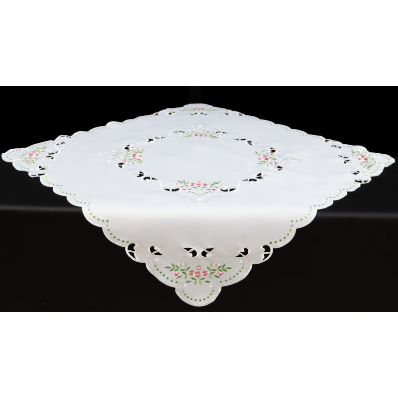 (Nappe carrée 33 ") - Blanc / Floral