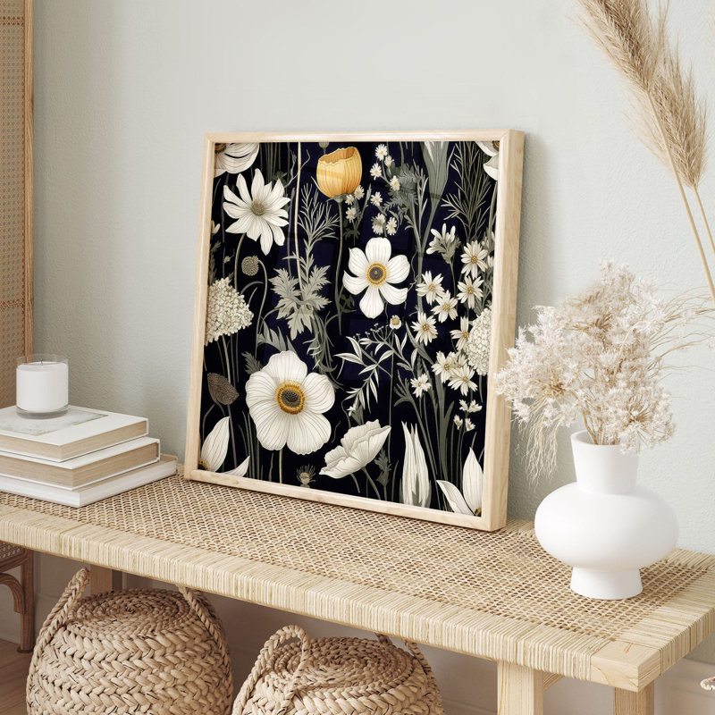 Impression florale de fleurs sauvages, H 28 po x l 28 po