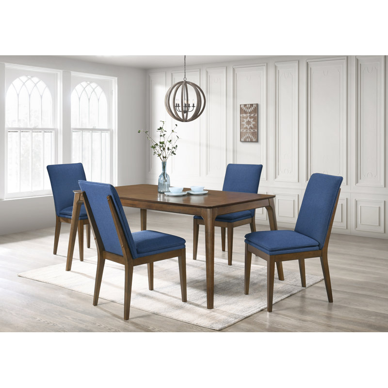  Ensemble de salle à manger Carlyssia, Bleu, 5 pièces: table, 4 chaises