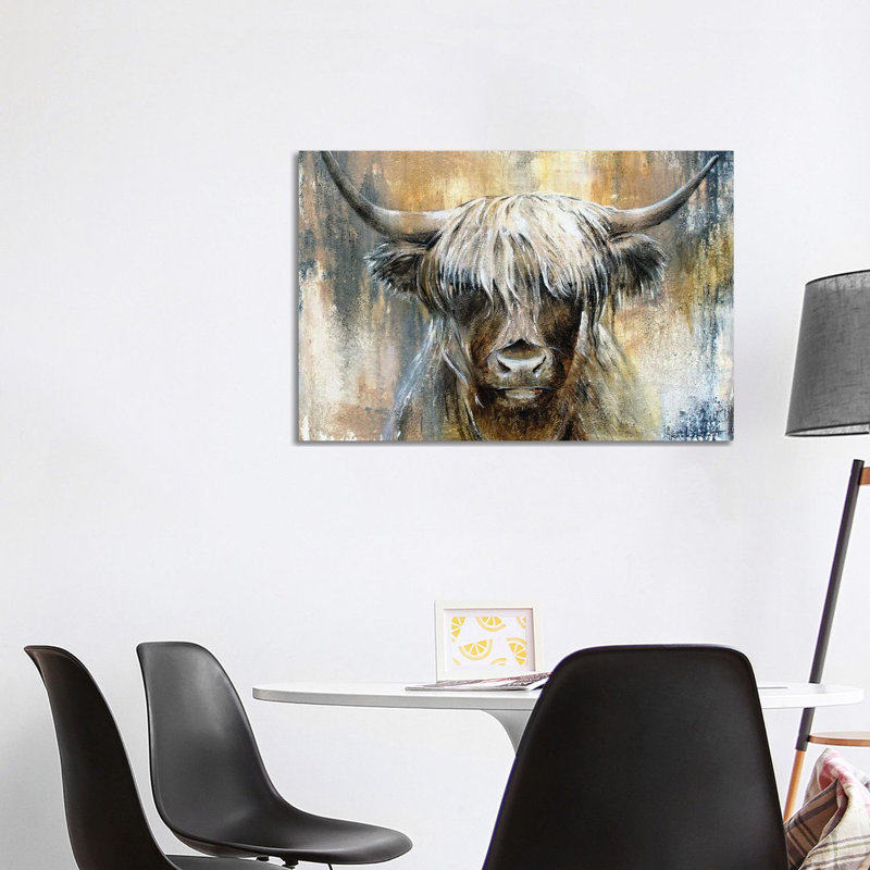 Highland Cow I, encadrée par Studio Paint-Ing, impression, Toile tendue, H 32 po x l 48 po x P 1,5 po