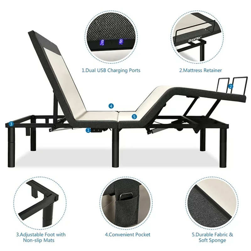 Massaging Adjustable Bed with Wireless Remote, Twin XL