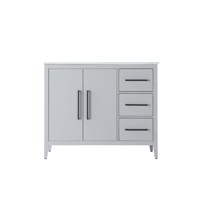 Meuble-lavabo simple 42 po, Gris