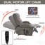 Fauteuil inclinable électrique à double moteur en chenille brun jusqu'à 350 lb, mécanisme de mouvement robuste avec massage par vibration à 8 points et chauffage lombaire, deux porte-gobelets