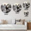 Orignal brun et blanc Winter majestueux - animaux ronds en métal-109711285