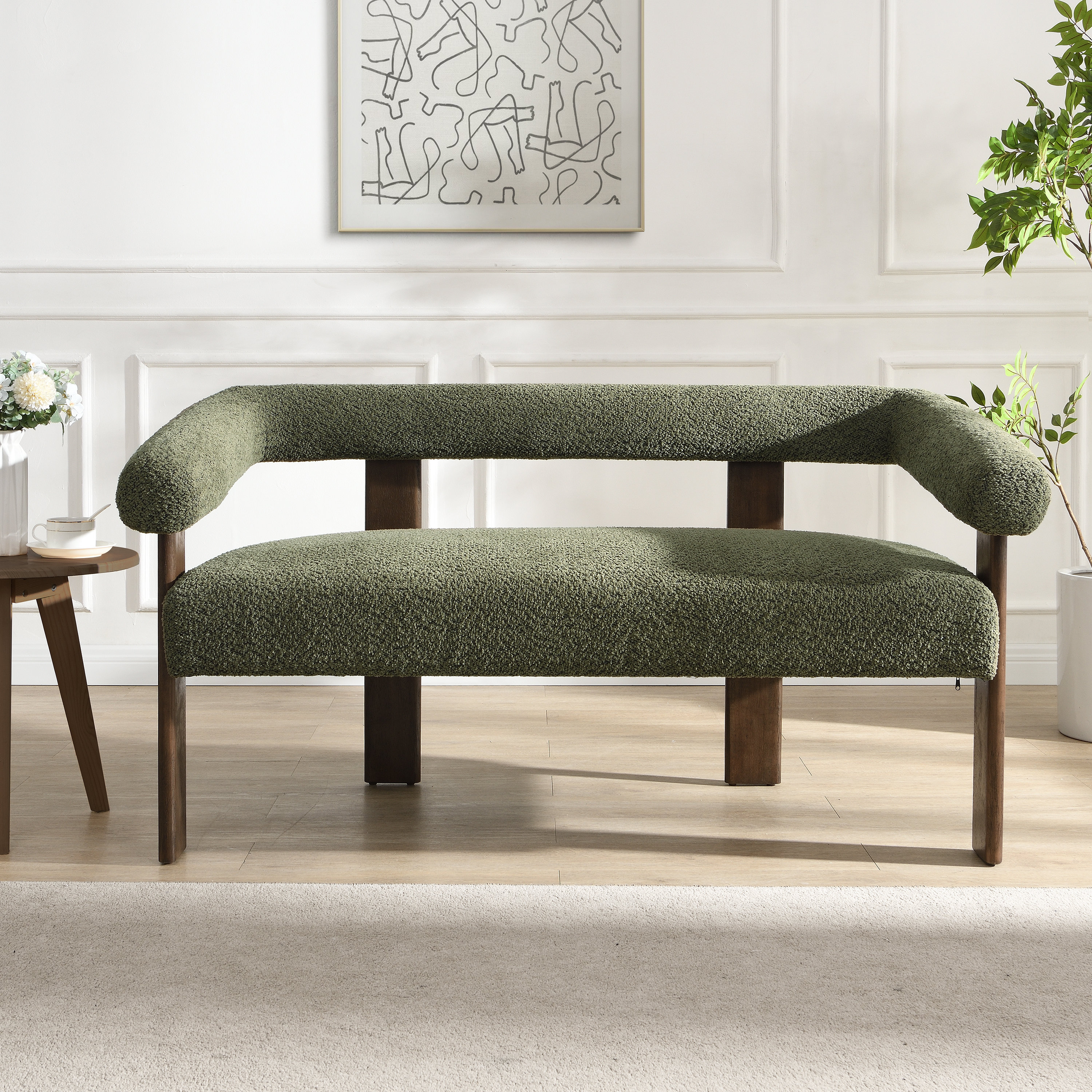 Ebern Designs Erik Round Armrest Loveseat & Reviews | Wayfair