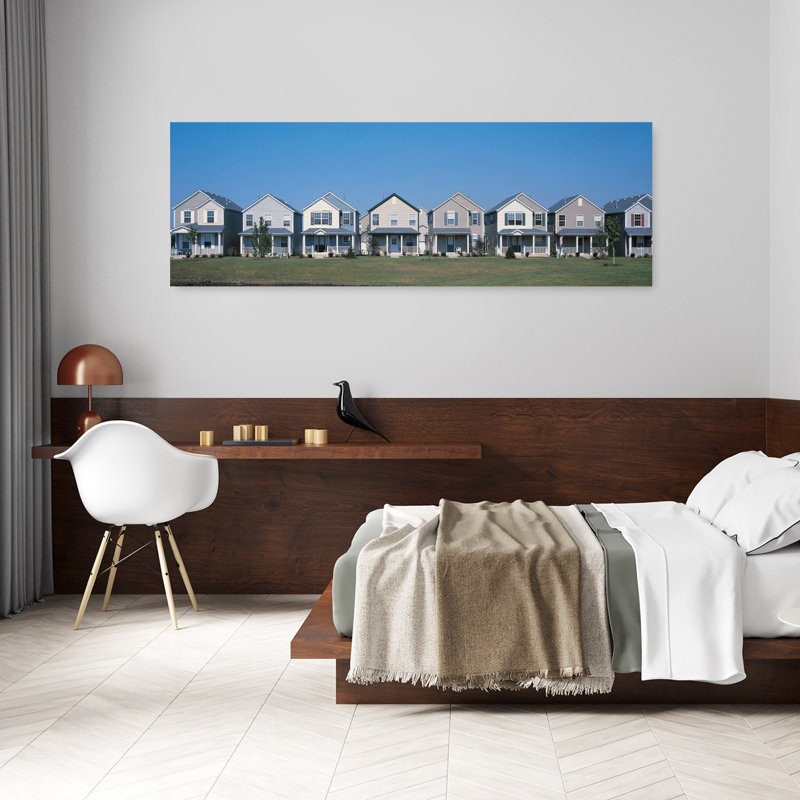 Ensemble de maisons de banlieue, Joliet Il Usa, architecture moderne, art mural, H 20 po x l 60 po