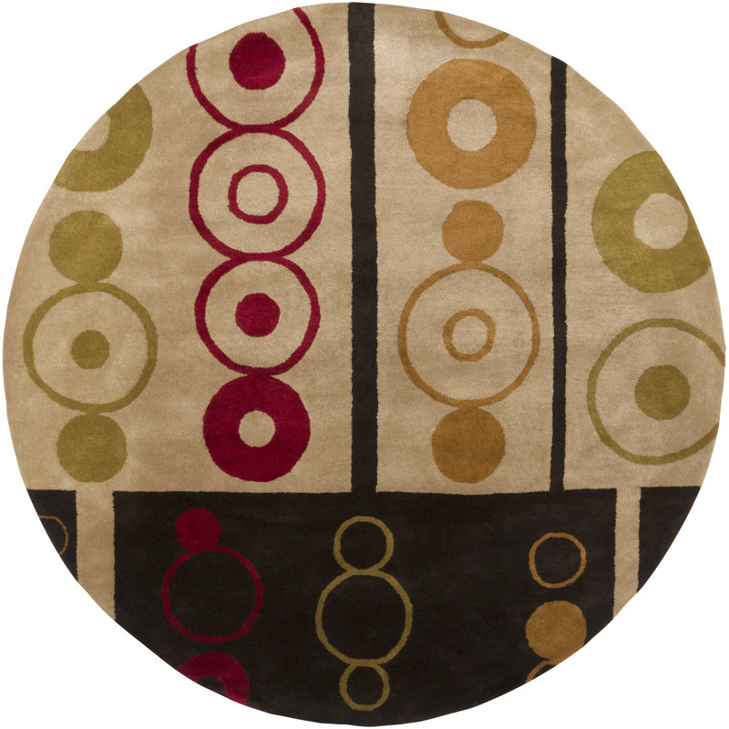 Performance Wool Geometric Indoor Rug, Round 7'9"
