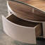 Brun noisette + argent + bois manufacturé blanc crème + table basse en acier inoxydable-109242664