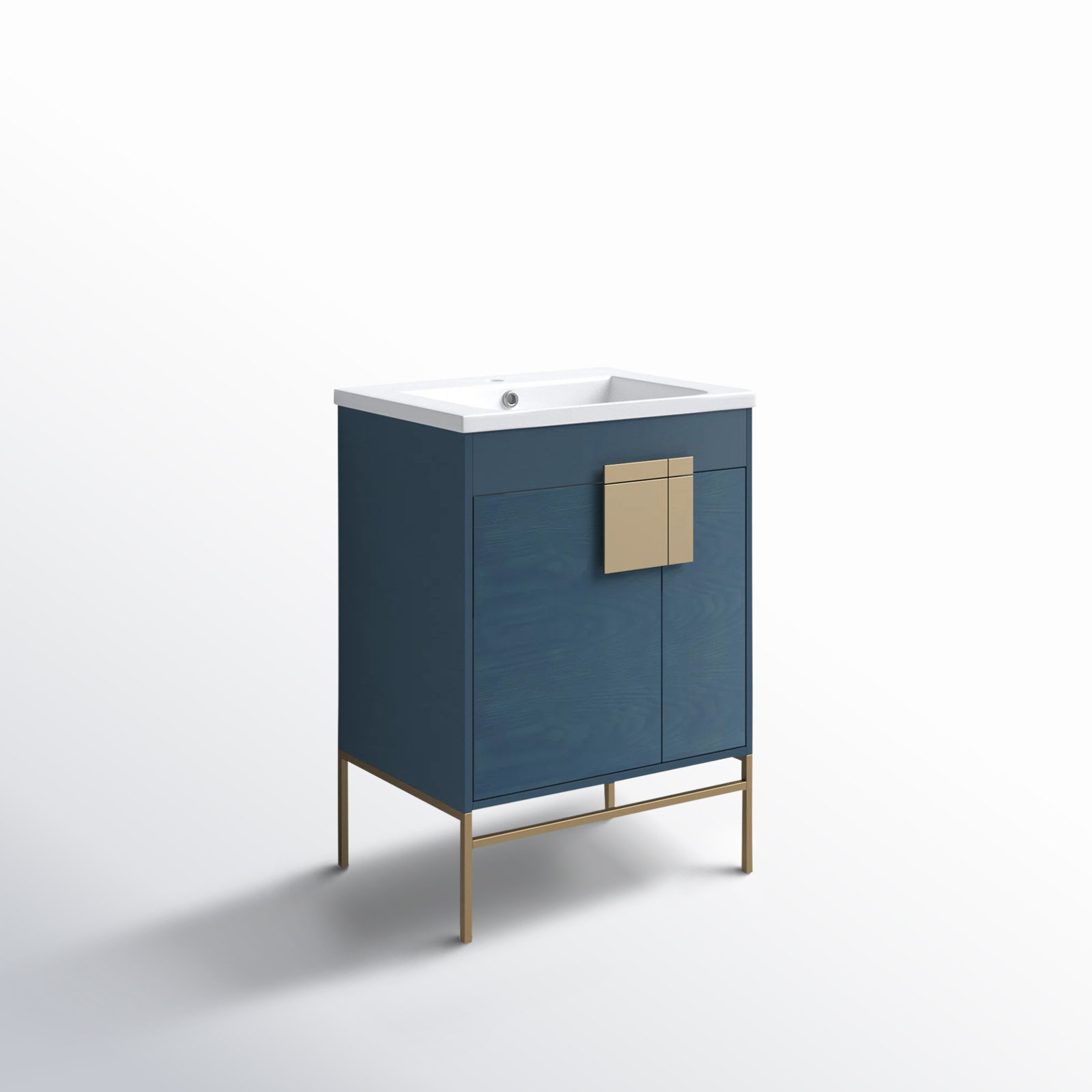 Maisie 24'' Single Bathroom Vanity, French Blue, Satin Brass