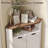 Corner Bathroom Cabinet With Open Storage & Adjustable Shelf-1623765794