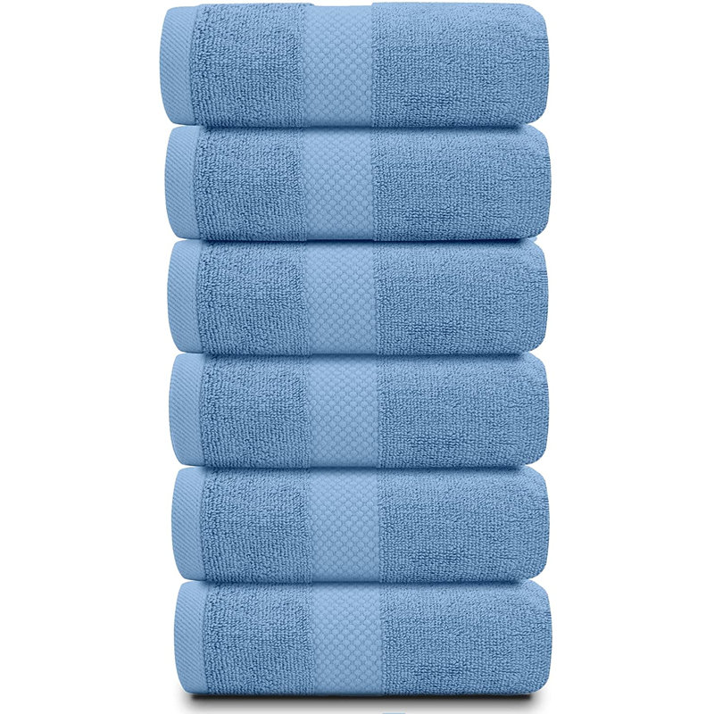 Débarbouillette 100% coton Alderic, Bleu clair