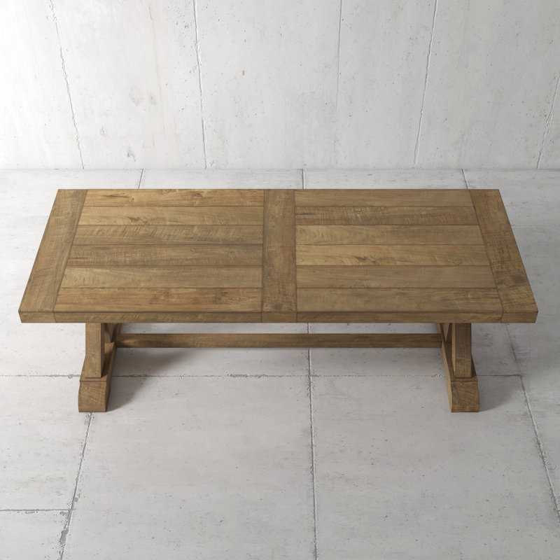 Yisela Teak Solid Wood Dining Table, Natural, 40" W x 120" L, Natural