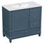 Meuble-lavabo autoportant de 36 pouces avec évier en céramique et fabrication en bois massif Velano