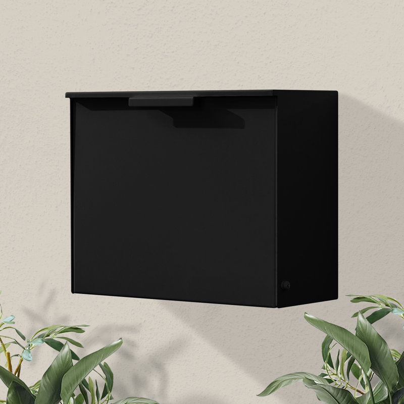 Cubby Wall Mounted Steel Mailbox, Black