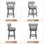 Tabouret de bar pivotant à 360 ° avec garniture cloutée, chaise de bar en bois massif pour îlot de cuisine-1589865256-1589865270