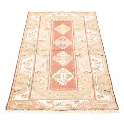 One of kind Hand-Knotted Andelz Red Rug 3'11" x 7'0"