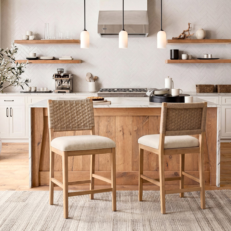 Ensemble de 2 tabourets de comptoir Helianthe, Ivory